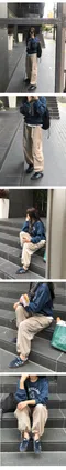 98doci made－OAT/Zip-Pocket Stopper Wide Pants口袋拉鍊長褲：2 color