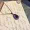 天然礦物 | 紫水晶 水滴 復古麻花鑲嵌 / 純銀 項鍊