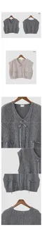 어리틀빗A little b－nonia ribbon vest knit (2color)：落肩絲帶套頭背心