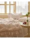 韓製寢具MAATILA－Hotel france荷葉皺褶無塵棉被組：浪漫玫瑰