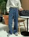 LINENNE－ autumn dyeing button pants (3color)：彩色純棉牛仔褲
