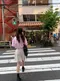 LINENNE－seersucker over half shirt (pale pink)：粉色泡泡紗短袖襯衫