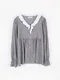 LINENNE－melia stripe lace blouse (2color)：蕾絲滾邊浪漫襯衫/品牌自訂款