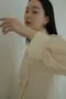 澎袖縮腰襯衫-三色