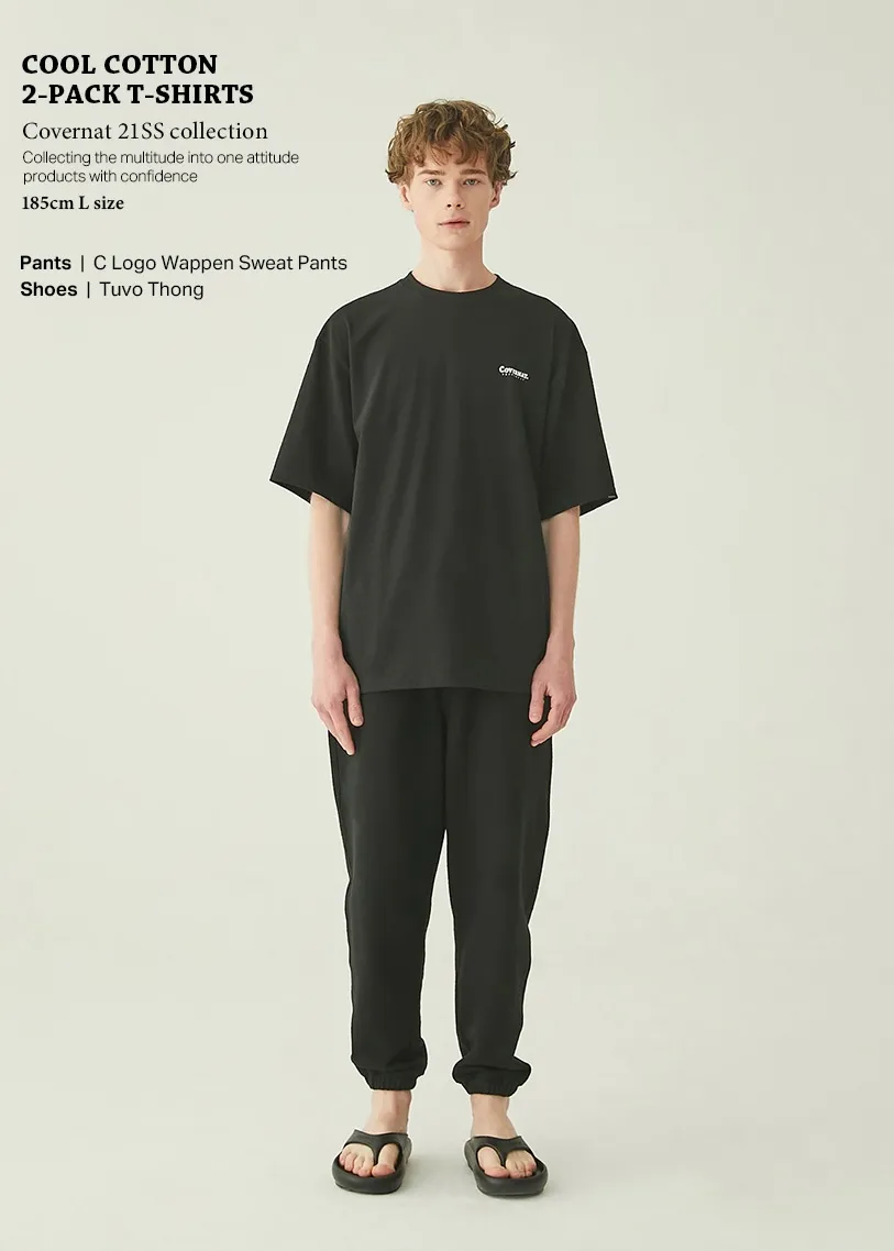 【COVERNAT】クールコットン2-PACK Tシャツ クールコットン2パックTシャツ ブラック - Covernat | 60