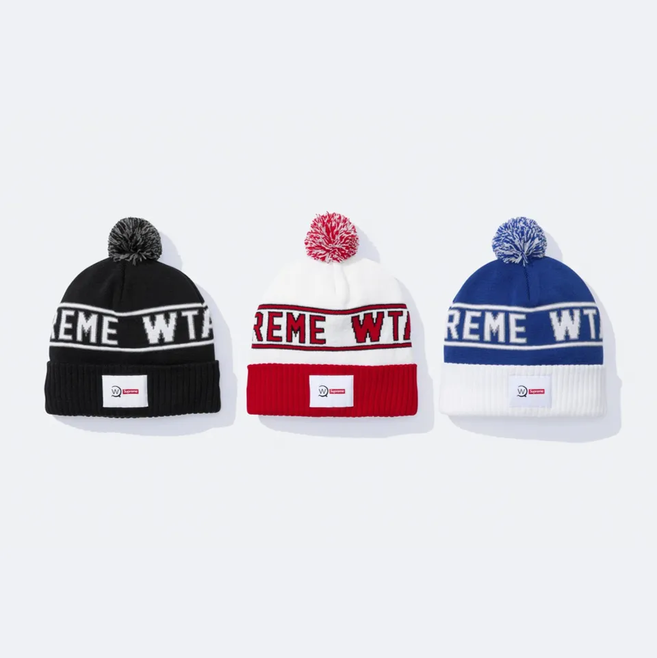 Supreme x WTAPS 21AW Beanie 聯名款毛球針織毛帽