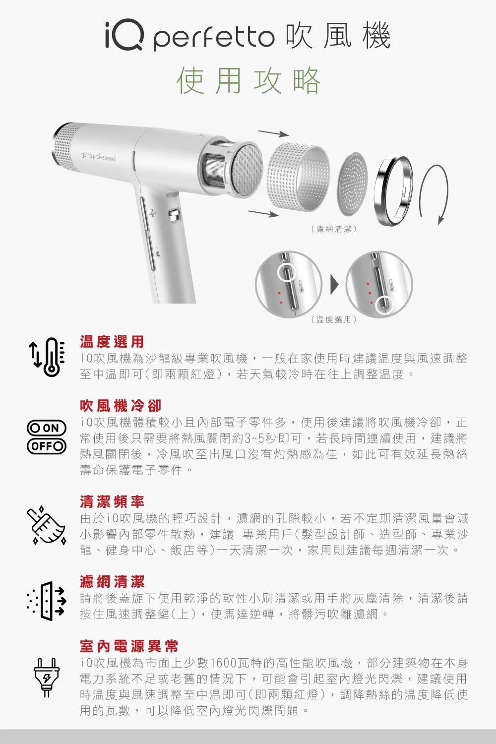 Iq Perfetto 神級吹風機 經典灰白