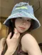 【牛仔】🧢日系風刷破螢光色條牛仔盆帽/漁夫帽👒🧢 結單