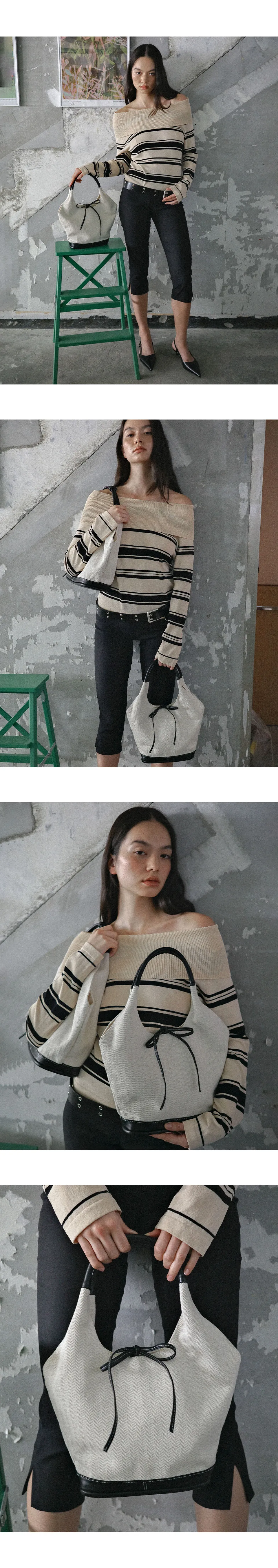 韓國設計師品牌Yeomim－mini vase bag (canvas black) 小款花瓶