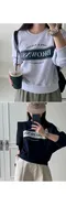A little b －browns mtm (2color)：中短版印刷大學T