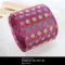 KC493 拷克鐵絲藍綠點點亮蔥透底緞帶 64mm  (KC493 Pink Organza Ribbon with Glitter Polka Dots)