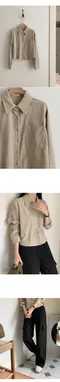 98doci made－口袋中短版燈芯絨襯衫：3 color