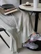 SALE/LINENNE－minimal shirring one piece (2color)：柔軟針褶短袖洋裝