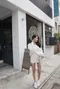✈韓國造型V抓皺皮短褲裙