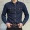 Folklore Classic 復古水洗舊化修身原色丹寧牛仔襯衫 Western shirt RRL 參考