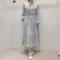【預購】正韓  蕾絲領優雅綁帶收腰雪紡長洋裝(有口袋)