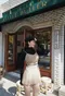 甜茶日記-韓國bra背心(有胸墊不可拆)+韓國造型百褶裙 套裝