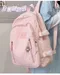 【尼龍】👛👜學院風百年不敗粉嫩皺皺感多隔層後背包（含掛件）👝🎒 結單日:7/23