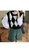 A little b －mount knit vest (1color)：圓領菱格套頭背心