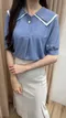 【預購】Mikis 5/17直播 商品No. 7 配色領金釦衫