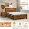 激厚 全實木床架+床頭櫃+舒適獨立筒床墊 單大3.5尺
