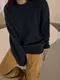 藏藍色修身圓領毛衣 (三色)