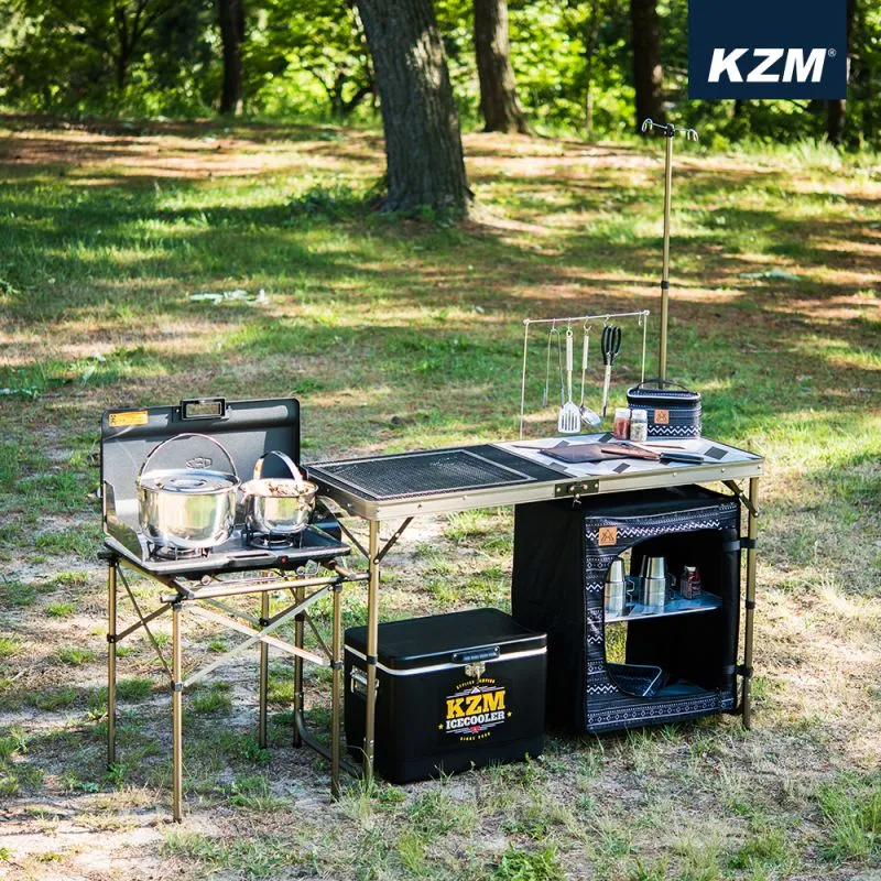 【KZM】 豪華型鋼網行動廚房-含收納袋