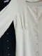 正韓 高級珍珠排扣方領長洋裝（2 colors)