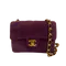 CHANEL Vintage | 紫色麂皮方胖子18 斜背包
