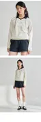 【24SS】Covernat 撞色領線框LOGO短版長袖上衣(杏)
