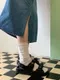 LINENNE－golji frill socks (4color)：捲邊羅紋長襪