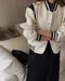 【預購】正韓 釘釦拼布棒球外套