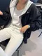 【預購】正韓 時尚個性拼接灰帽造型軍裝外套