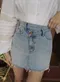 濟州島的日落-韓國不規則釦牛仔短裙