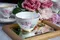 Delphine - 粉玫瑰下午茶組 (含 茶杯組 糖碗 牛奶壺 蛋糕盤 )