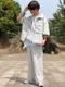 客訂0825 / 日本限定MONO-MART TR材質寬版質感口袋拉鍊襯衫套裝組