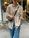 LINENNE－melia stripe lace blouse (2color)：蕾絲滾邊浪漫襯衫/品牌自訂款