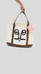 nounou누누－Face Tote Bag Brown X-large：棕色表情肩背包（大款）