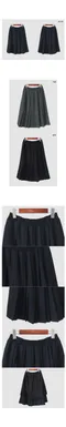 어리틀빗A little b－roing pleated skirt (3color)：百褶中長裙