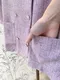 愛心珍珠雙排釦 雙口袋外套/上衣_(2色:紫/黑)