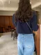 LINENNE－love button jacket (navy)：愛心鈕扣夾克