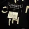 CHANEL Vintage | 黑色秀款滿版CC LOGO短袖上衣/罩衫