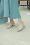 氣質性感網紗波點 日系粗跟涼鞋＿（2色：白）（35～39）