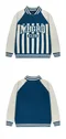 【23FW】mahagrid 直紋半拉鍊針織上衣(藍)