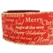 紅色燙金過年節慶緞帶拷克織帶 -65mm (Golden "Happy Holidays" in Wired Ribbon -65mm)