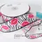 KC7668GC-1-53 拷克鐵絲邊亮蔥唇印斑馬紋緞帶38mm  (KC7668GC-1-53 Zebra-Striped Wired Ribbon With Kisses -38mm)