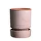 Bergs Potter霍芙14cm素燒陶盆搭釉面底座 赤陶色盆+薔薇粉底座
