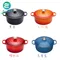 Le Creuset 圓型鑄鐵鍋 20cm 2.4L 黑／櫻桃紅／火焰橘／馬賽藍