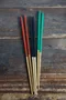 日本 雅竹 竹筷子 -- 黑、綠、紅