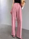 PP07甜美又時尚的粉色垂感直筒西裝褲